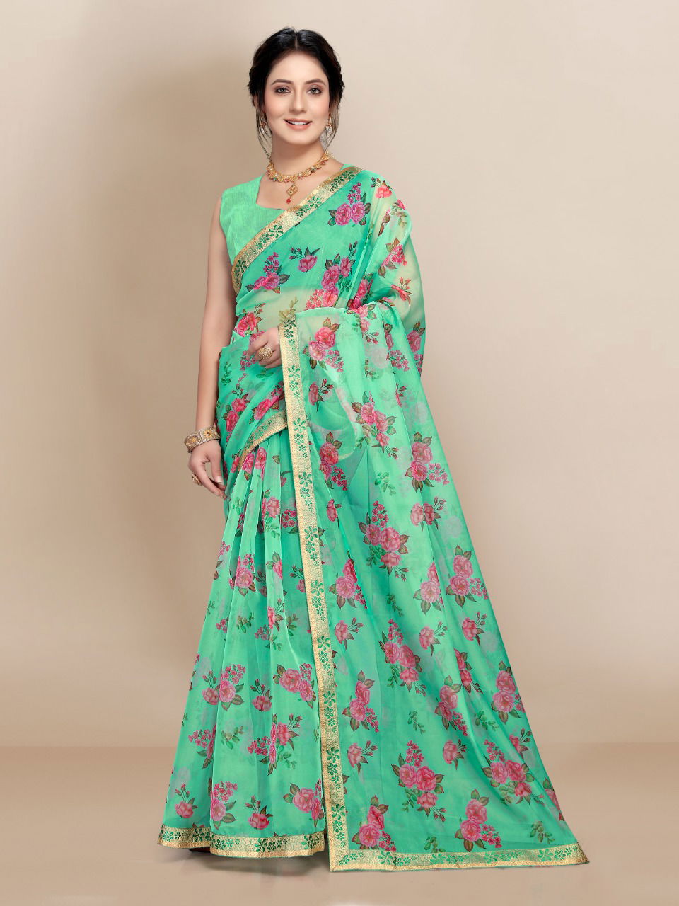 Kia Fancy Regular Wear Organza Net Latest Saree Collection